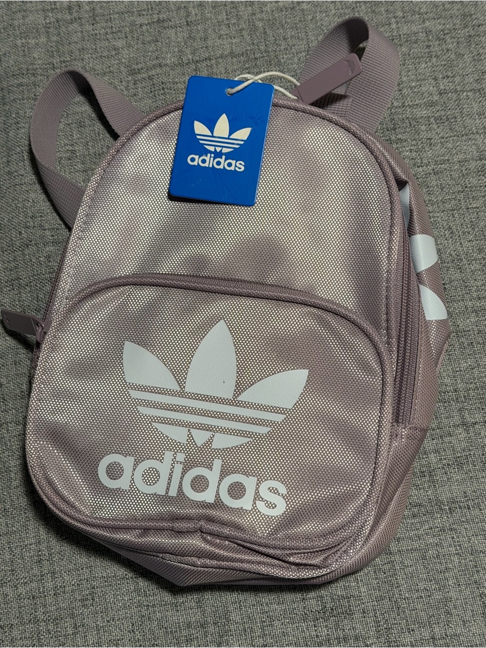 adidas Mini Backpack in Dusty Lavender with White Logo